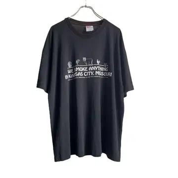 90s USA제 바비큐 BBQ 레스토랑 프린트 티셔츠 유머