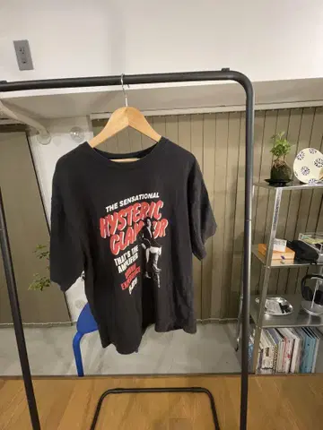 히스테릭 글래머 그래픽 티셔츠 블랙