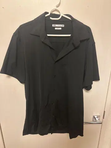 자라 블랙 반팔 셔츠 L 슬림 핏