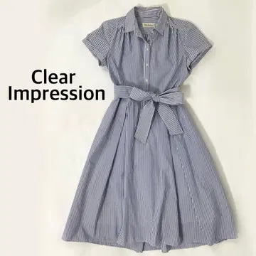 Clear Impression 스트라이프 셔츠 원피스 M 새상품급