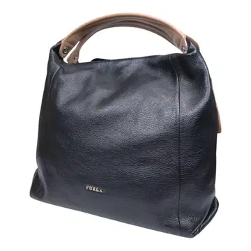 고품질 FURLA 훌라 숄더 핸드백 가죽 블랙