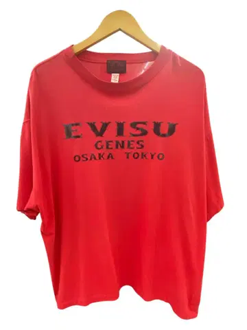 EVISU 빨간색 오버 사이즈 티셔츠
