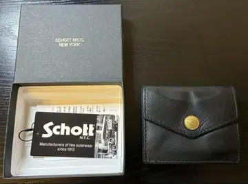 Schott 소가죽 3단 폴더형 이지 지갑