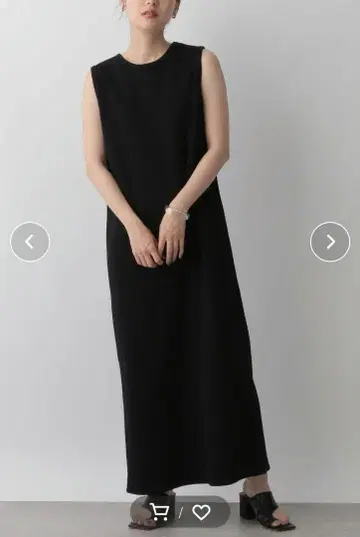 로리즈팜 컷 슬릿 슬리브리스 원피스 블랙