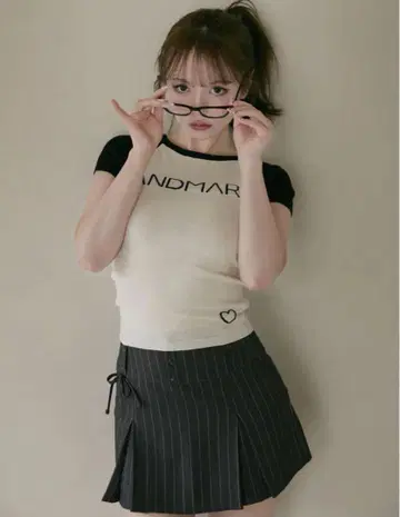 andmary Mary logo knit tops ivory 안드 마리