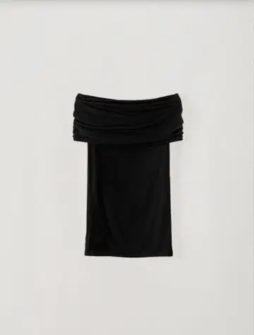 오호토로 웨이브 숄더 톱 / 블랙