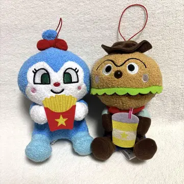 가자! 호빵맨 코로후와 햄버거 가게 봉제 인형 2종 세트