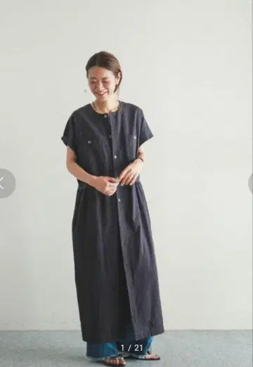 FIL DE FER 코튼 린넨 와셔 원피스