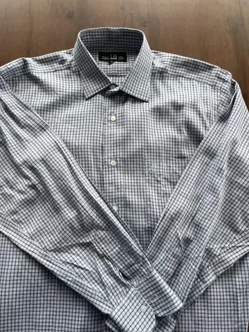 Dunhill 체크 무늬 드레스 셔츠 100% 코튼