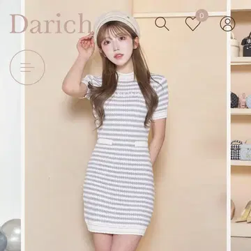 Darich 다리치 보더 니트 미니 원피스