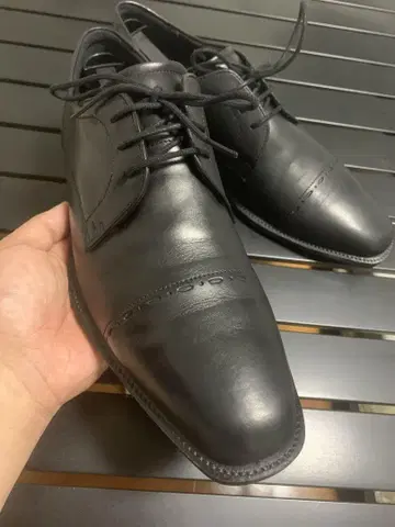 ECCO 블랙 가죽 드레스 신발 스트레이트 팁