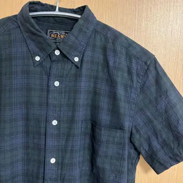BEAMS 블랙 워치 반팔 셔츠