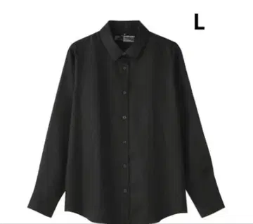 무인양품 MUJI 린넨 워싱 레귤러 카라 긴팔 셔츠 여성 블랙 L
