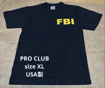 PRO CLUB 폴로 클럽 헤비 웨이트 티셔츠 XL 블랙 FBI USA제