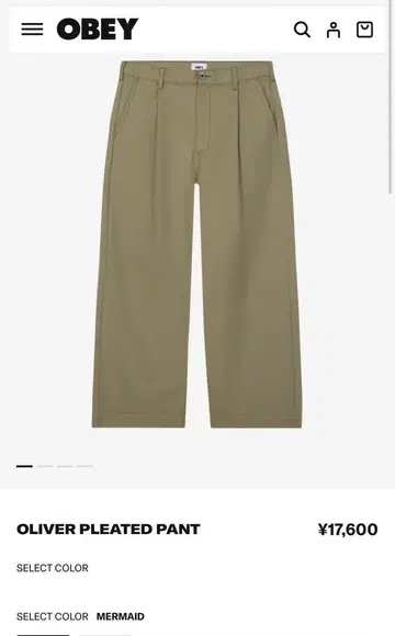 완판템 OBEY OLIVER PLEATED PANT 베이지 사이즈 28
