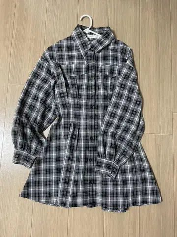 마제스틱 레곤 체크 무늬 원피스 긴팔