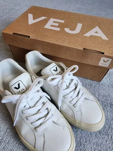 VEJA 화이트 가죽 스니커즈