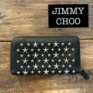 [중고] JIMMY CHOO 장지갑 카나비 스타 스터드 블랙