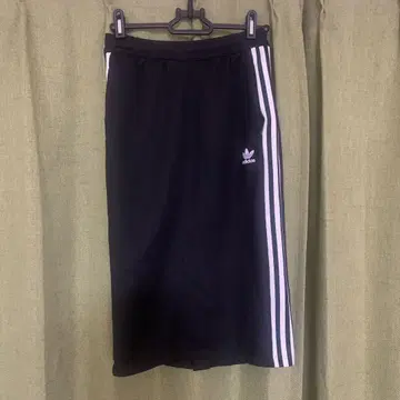 아디다스 3라인 블랙 롱 스커트 XS