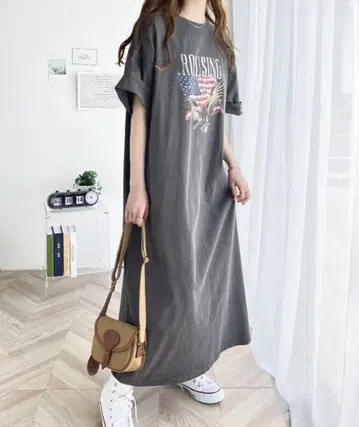 그래픽 원피스 티셔츠 원피스