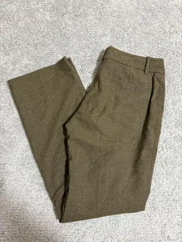 브라운 울 혼방 슬랙스
