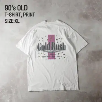 GOLD RUSH 기업 로고 티셔츠 화이트 XL