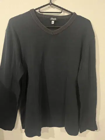 D&G 블랙 V넥 스웨터 2XL