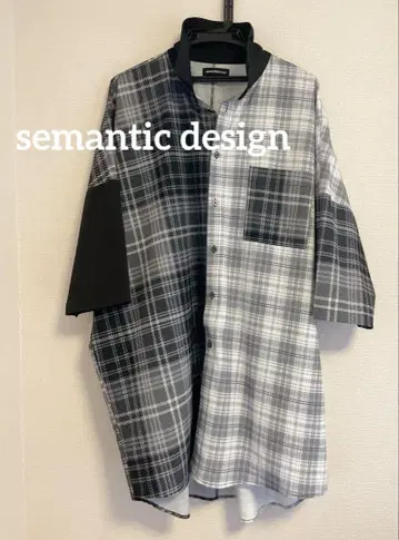 시맨틱 디자인/semantic design 체크 절개 빅 셔츠