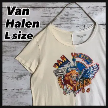 Van Halen 반팔 빅 로고 밴드 T 바이컬러 1984 투어 티셔츠