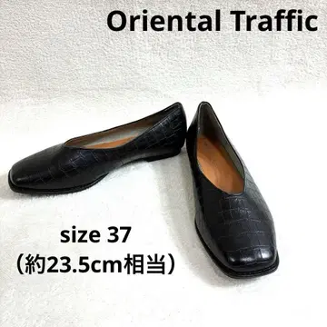 미사용급 오리엔탈 트래픽 슬립온 블랙 플랫슈즈 37