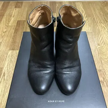 ADAM ET ROPE 블랙 가죽 사이드 고어 부츠