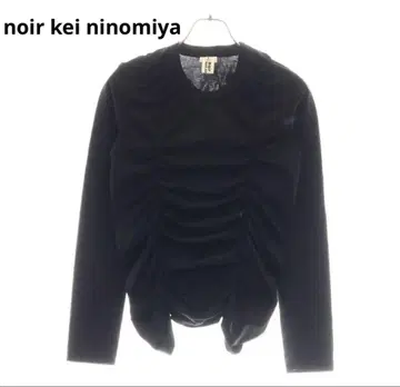 NOIR KEI NINOMIYA 개더 디자인 크루넥 블라우스