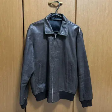 다크 브라운 가죽 싱글 라이더 자켓