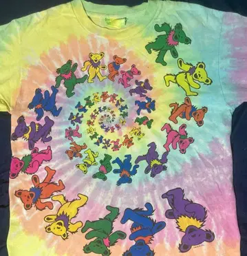 Grateful Dead 데드 베어 타이다이 티셔츠 80년대 90년대