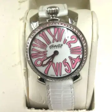 가가 밀라노 손목시계 화이트 핑크