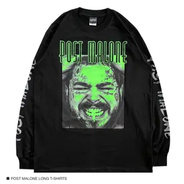 POST MALONE 엽서 XL 긴팔 롱 티셔츠 밴딩 티셔츠