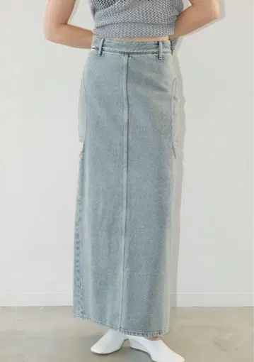 클레인 서클 컷 레이어드 데님 스커트