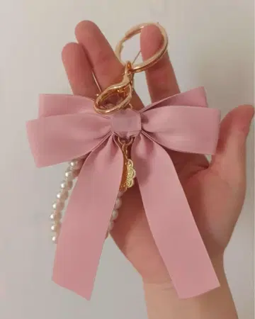 리본 포함 펄 키링