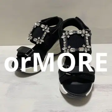 새상품 amepla orMORE 힐업 샌들 크로스 비쥬 S