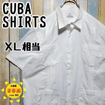 빈티지 쿠바 셔츠 플리츠 포켓 4개 XL 상당