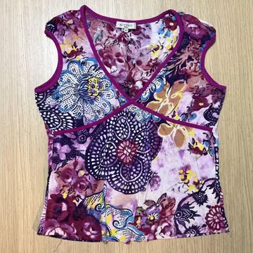 ETRO 꽃무늬 슬리브리스 상의 46 빅 사이즈