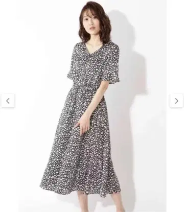 내추럴 뷰티 베이직 모노톤 플라워 프린트 원피스 S
