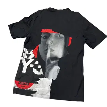 Y-3 우치다 스즈메 빅 로고 티셔츠 레어 디자인 블랙