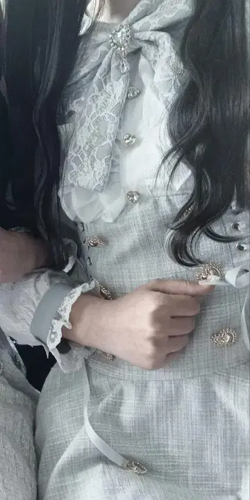 리즈리사 메시지 리본 트위드 셋업