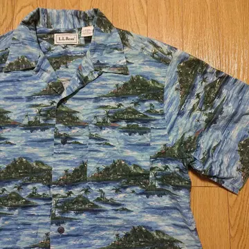 90's LLBean 코튼 올 패턴 알로하 오픈 카라 셔츠