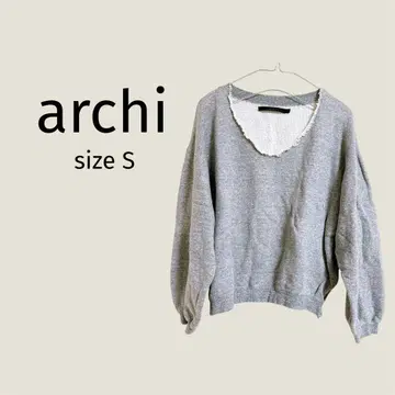 archi 그레이 V넥 스웨터