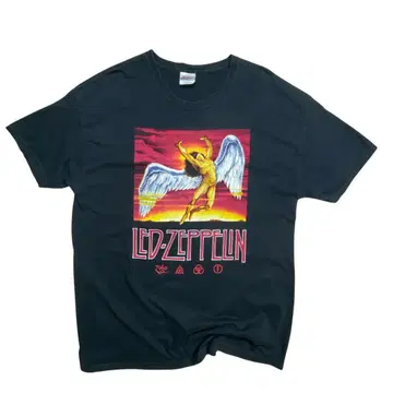 LED ZEPPELIN 레드 제플린 밴딩 티셔츠 XL 블랙 블랙