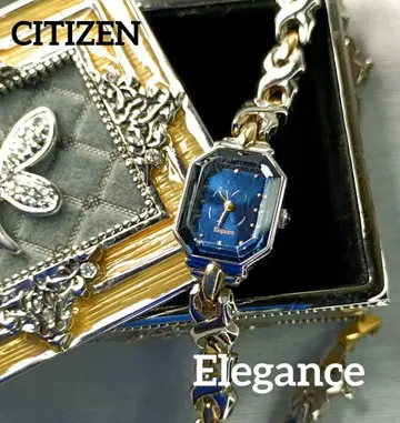 Elegance 엘레강스 쿼츠 손목시계 블루 시티즌 쿼츠