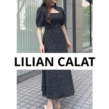 LILIAN CALAT 숏 레이어드 셔링 원피스 도트 S