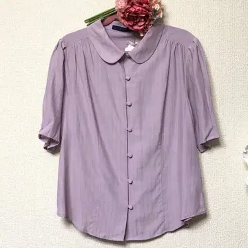 안아나저 앙제라스 라벤더 컬러 반팔 블라우스 F 핑크 퍼플 새상품